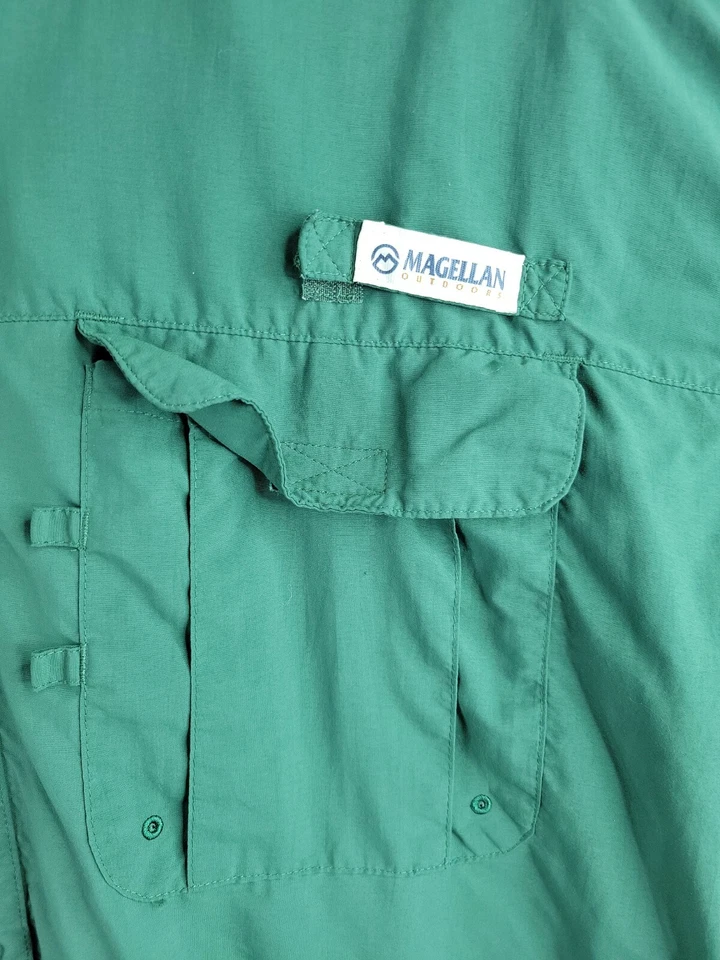 Camisa Magellan Beef O'Bradys Logo Verde Ligera Manga Corta Para Hombres 3XL Foto 4 de 4