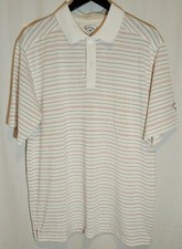 Callaway Men  s White Striped Polo Shirt Short Sleeve Golf Size Large