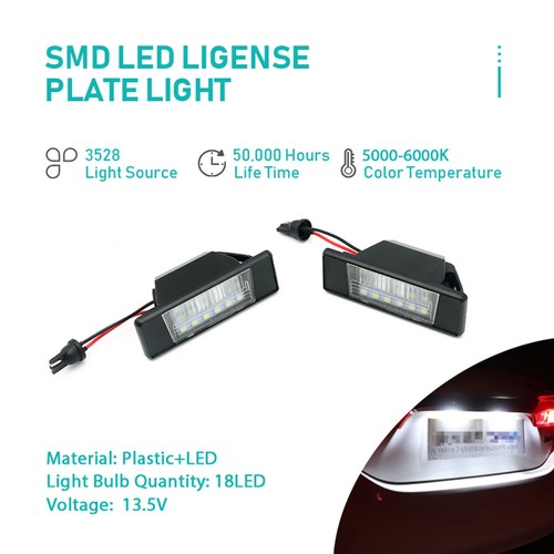 2x LED License Plate Light For Nissan Pathfinder R51 Qashqai J10 X-Trail 2013-20 - Picture 7 of 14
