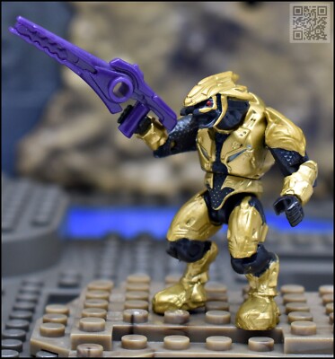 HALO MEGA BLOKS GOLD ELITE COMBAT MINI FIGURE 97014 COVENANT WRAITH