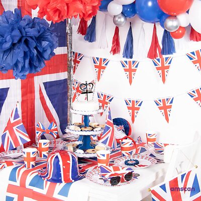 Union Jack Great Britain Street Party Decorations Napkins Bunting Balloons Flags