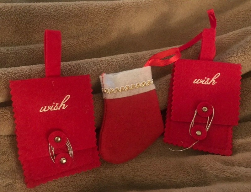 Two Felt Gift Card Holders & 1 Mini Christmas Stocking 3 1/2" X 2 1/2"
