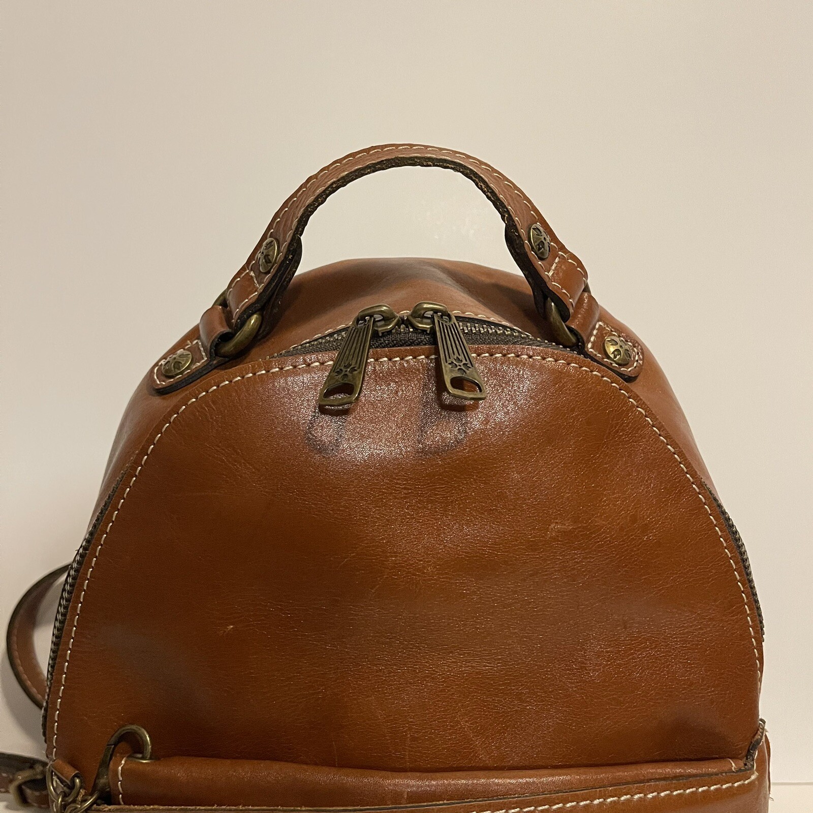 Patricia Nash Tan Italian Leather Montioni Backpack &… Gem