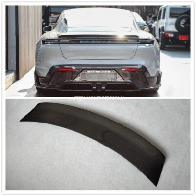 Carbon fiber trunk spoiler wing cover MSY style For Porsche TAYCAN