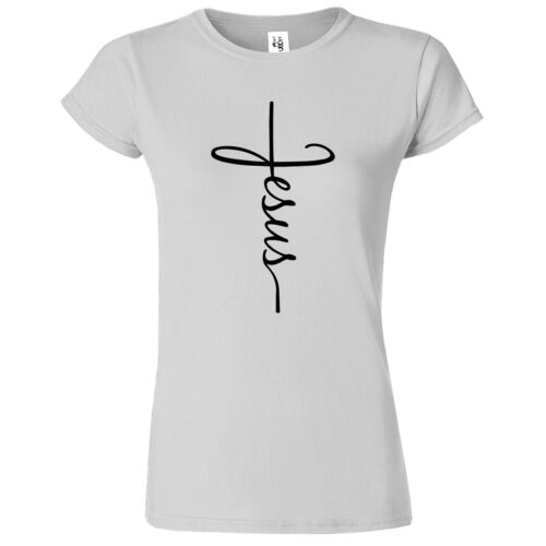 T-shirt Gesù Croce Donna Fede Cristiano Religiosa Bibbia Cristo Chiesa Maglietta Nuova - Foto 33 di 36