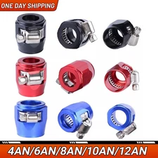 AN Hex Fuel Hose Finisher Clamp Aluminium for Stainless Braided Hoses 4/8/12PCS