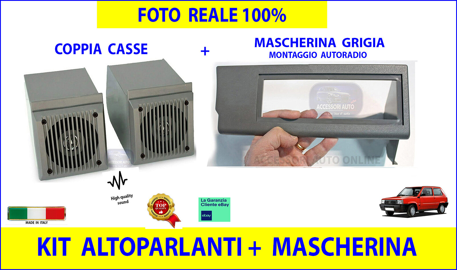 Kit audio per panda autoradio casse altoparlanti mascherina radio stereo per 