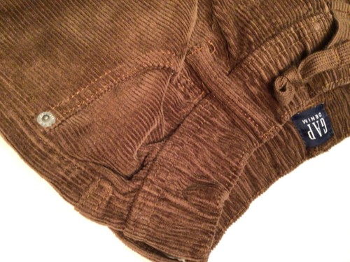 GAP Denim Brown Corduroy Pants Kids Sz M Regular Stretch Slim Fit Elastic draw - Picture 5 of 11