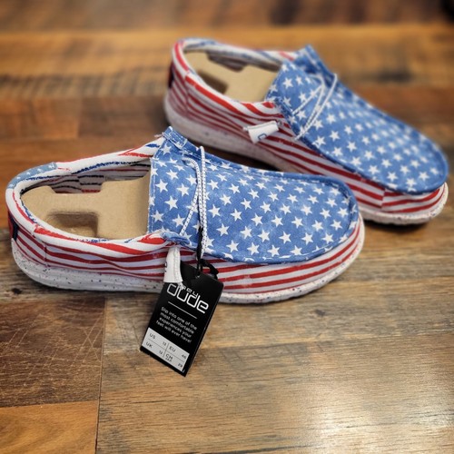 🔥New Hey Dude Wally Stars and Stripes 