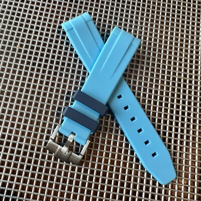 20mm Lt. BLUE rubber Mission to Uranus Swatch Moonswatch Dk. blue Keepers