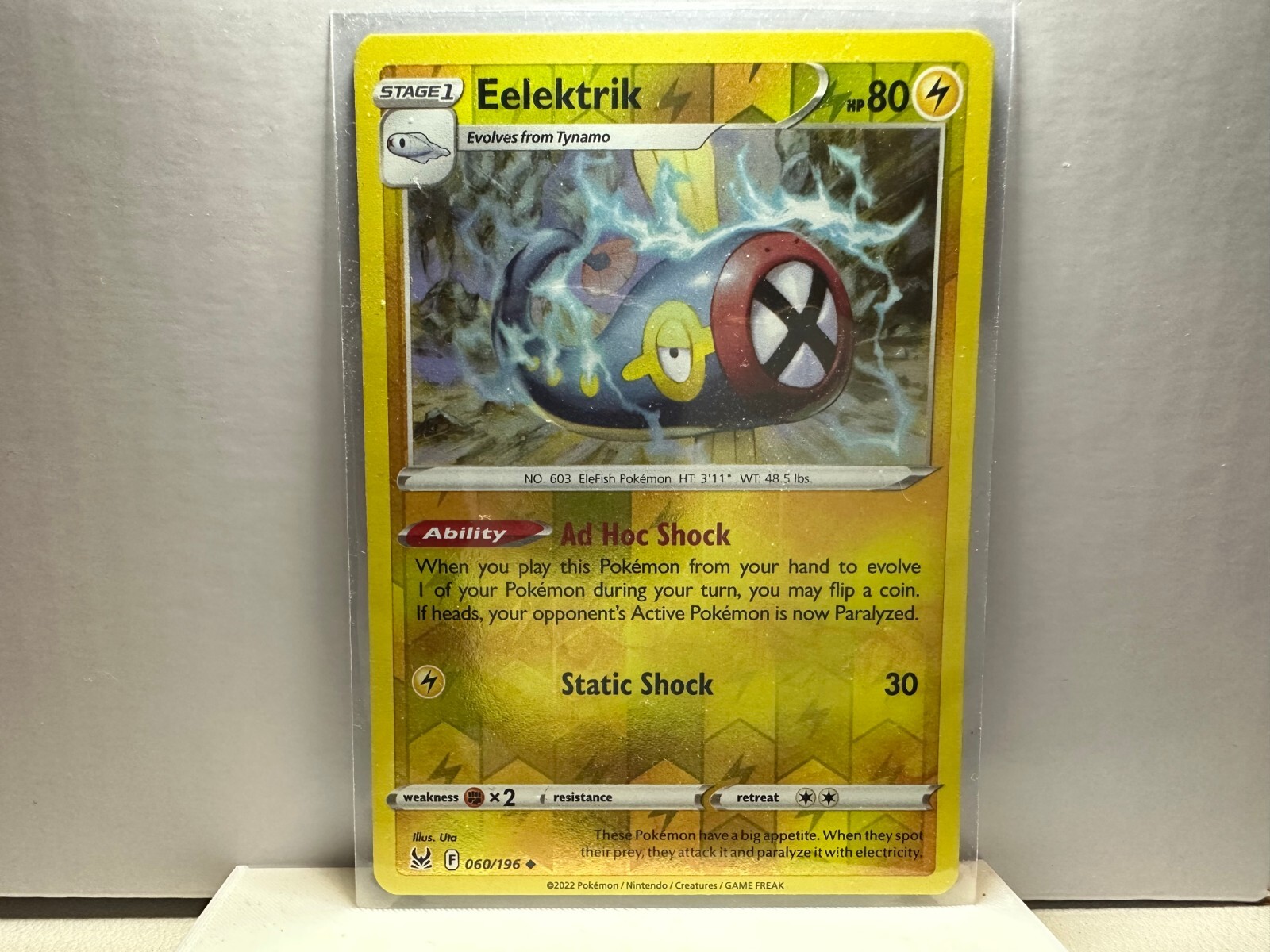 Eelektrik 60/196 TCG Pokemon Reverse Holo Rare NM Lost Origin 0912 #15