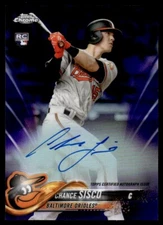 2018 Topps Chrome Rookie Autographs Purple Refractor Chance Sisco Auto 095/250