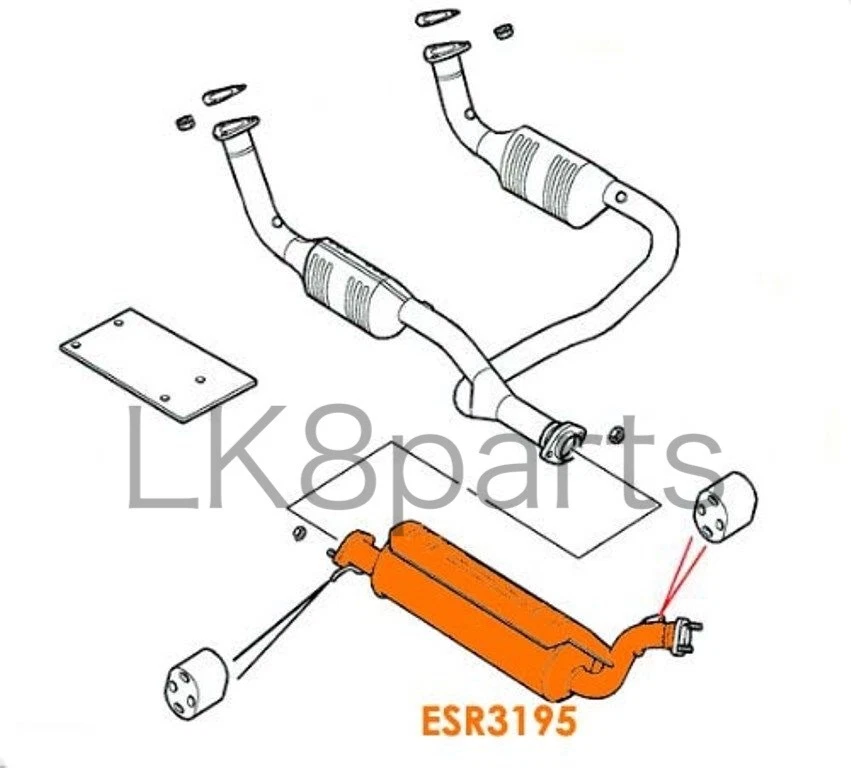 Silenciador de escape intermedio Land Rover Range Rover P38 95-02 ESR3195 Foto 2 de 3