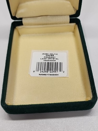 Retired WATERFORD CRYSTAL Celtic Cross Pendant Necklace,SS Chain with Box - Picture 12 of 22