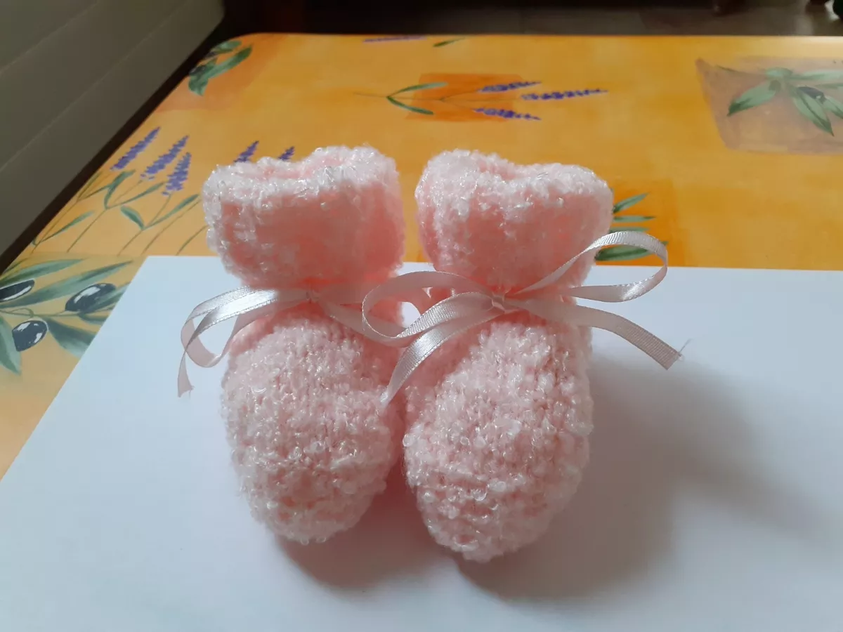 chaussons pour b b taille naissance 3 mois tricot fait main