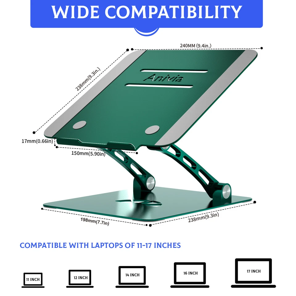 Soporte elevador plegable para portátil ajustable soporte de mesa para portátil Foto 2 de 3