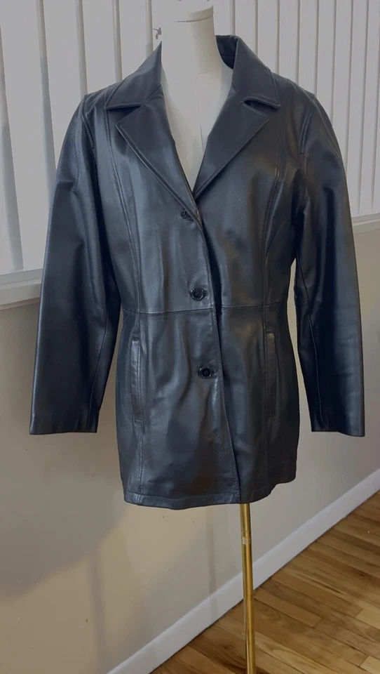 Chaqueta gabardina vintage Marcia Italia de cordero forrada con cinturón para mujer XL Foto 2 de 4