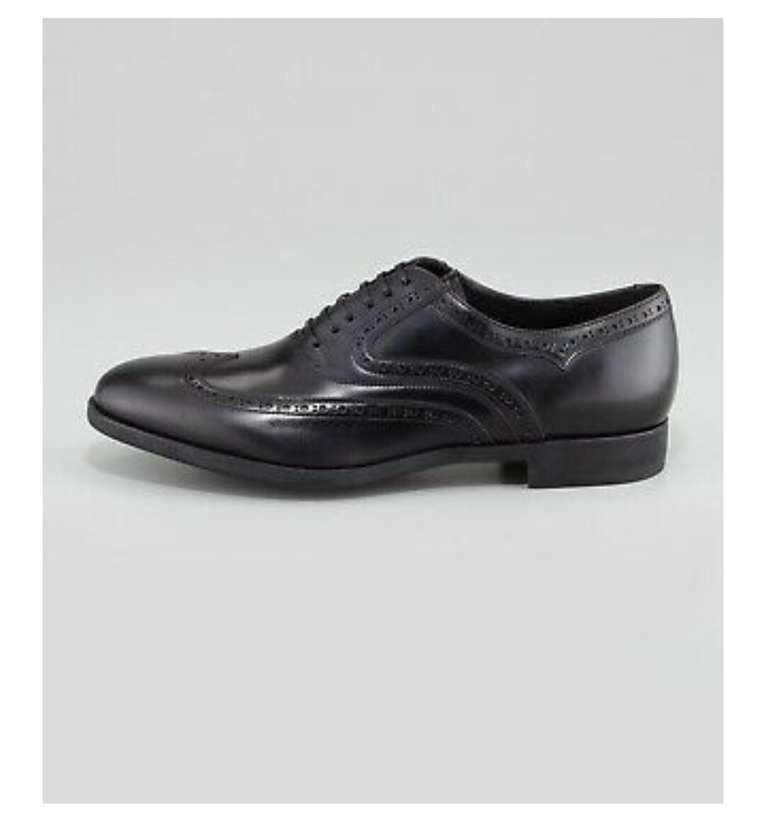 Salvatore Ferragamo Sinesio Black Leather Wingtip Men Brogue Lace-Up Oxfords Buy SALVATORE FERRAGAMO Men main image 3