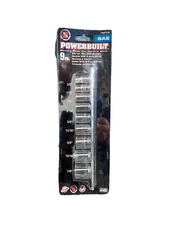 Powerbuilt 9 Piece 3/8 in. Dr. SAE 6 Pt. Shallow Socket Set - 641716