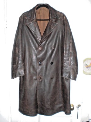 Vintage Australian Leather Overcoat, Great War/ WWI RFC Pilots Coat 42