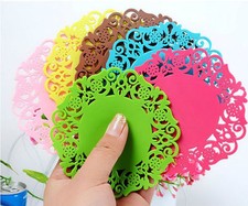 4 pcs Silicone Cup Coasters Pads Cushion Bowl Wine Glass Mug Placement Cup Mats 