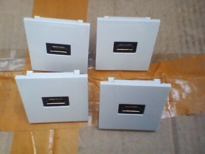 4 x BG HDMI Steckdose weiß Einsatz Euro Modul 1 Gang Rückanschluss EMHDMIW