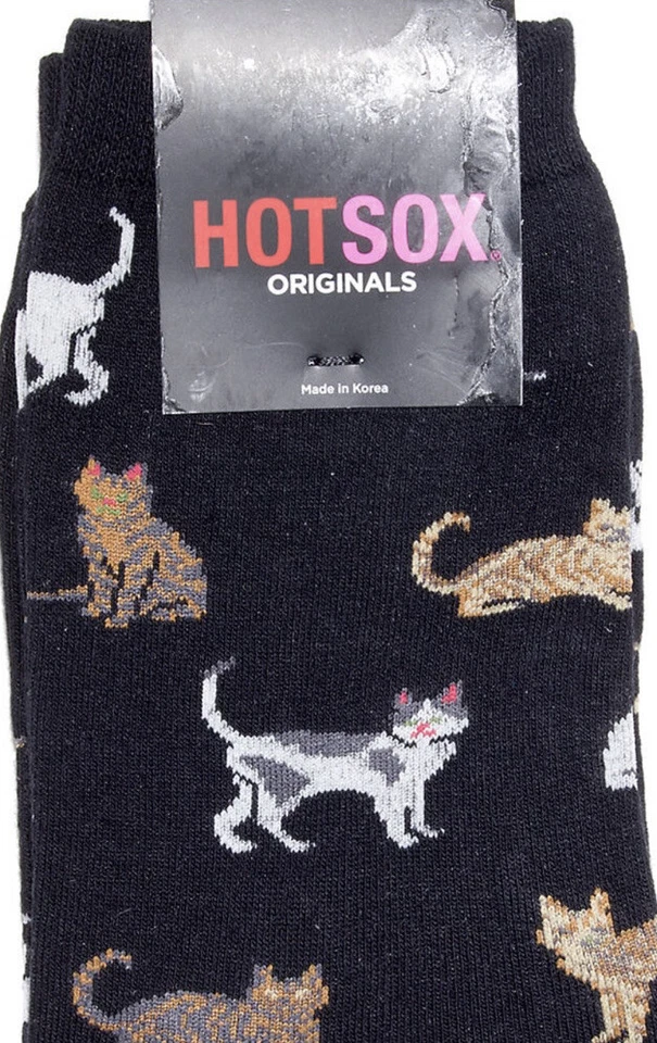 Hot Sox Unisex Gatos Negro Crew Calcetines Un Par Se Ajusta a Tallas 9-11 Nuevo Con Etiquetas Foto 2 de 2