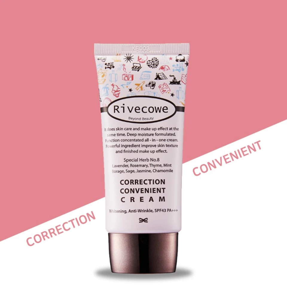 Rivecowe CC Crema 40 ml Cuidado de la Piel FPS43 Antiarrugas Blanqueamiento Regalo Gratis Foto 2 de 4