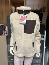 Canada Weather Gear Oatmeal Fleece Full Zip Pocket Jacket -Large