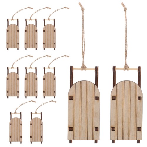 10 sztuk Sanie Ornament Choinka Miniaturowe narty śniegowe Wiszące biuro - Zdjęcie 12 z 12