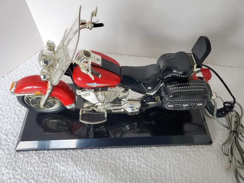 Vintage Harley Davidson Motorcycle Desktop Nightstand Phone Red/Black Saddle bag - Picture 13 of 20