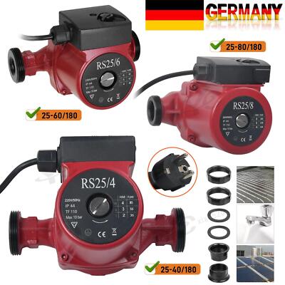 Hocheffizienzpumpe 25-40/60/80-180 230V 3stufige Umwälzpumpe Heizungspumpe 10bar