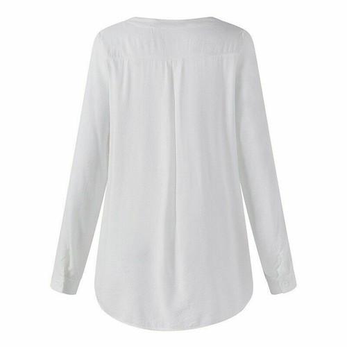Dame Weiß Spitze Langarm Hemd Bluse Shirt Freizeit Besticktes Tunika Top´DE - Bild 6 von 21
