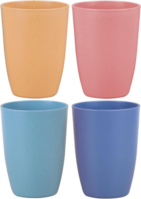 Luckyzone Wheat Straw Reusable Cup (12 Oz) - Unbreakable Drinking Glasses Sets -