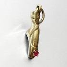 14k Yellow Gold Ballet Slipper w Spinel Vintage Charm 3.1g — photo 1