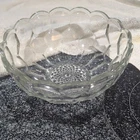 vintage Anchor Hocking "Bubble" or "Honeycomb" clear glass bowl, scalloped edge