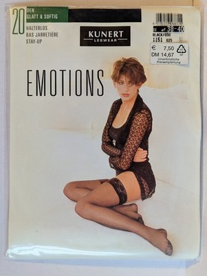 Kunert EMOTIONS = GLATT & SOFTIG Strapsstrümpfe Gr. II = 38-40 Nylons Schwarz