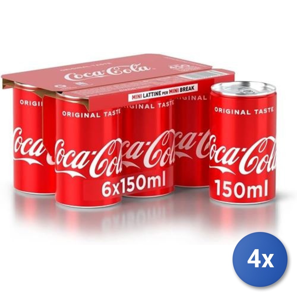 4x Multipack Coca Cola Mini Can Ml 150X6 Aluminum