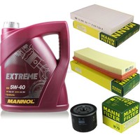 Mannol 5L Extreme 5W-40 Motor-ÖL+Mann-Filter FüR Renault Megane I BA0/1_ 1.9 Dti