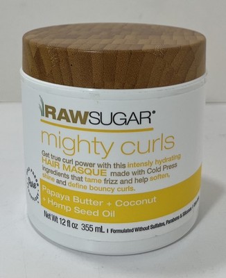 RAW Sugar MIGHTY CURLS Hair Masque PAPAYA BUTTER + COCONUT,  12 fl.oz. - NEW