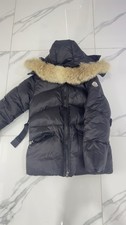 Moncler Tatie Black Hooded Down Puffer Jacket Faux Fur Trim Women’s 4