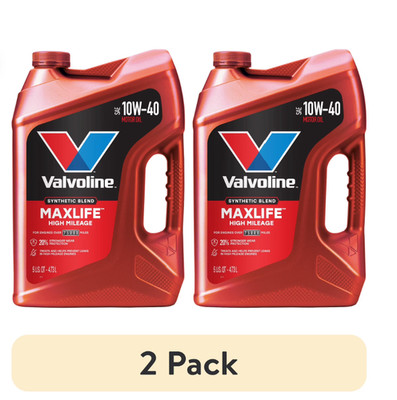 (2 pack) Valvoline MaxLife High Mileage 10W-40 Synthetic Blend Motor Oil 5 Quart