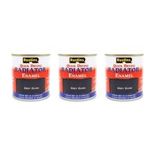 Rustins QuickDry Radiator Paint Gloss Grey 250ml - Pack of 3