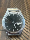 Vintage Seiko Automatic Watch Men 36mm Silver Tone 7009-8028 Day Date 7"