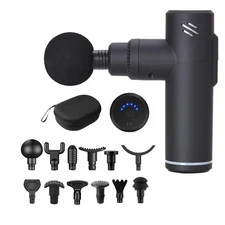 Massage Gun 6 Speeds 12 Heads Deep Tissue Brushless Motor Body MusclePain Relief