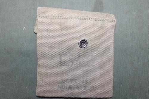 US Military Issue WW2 M1 Carbine Magazine Stock Belt Pouch Khaki Canvas USMC J67