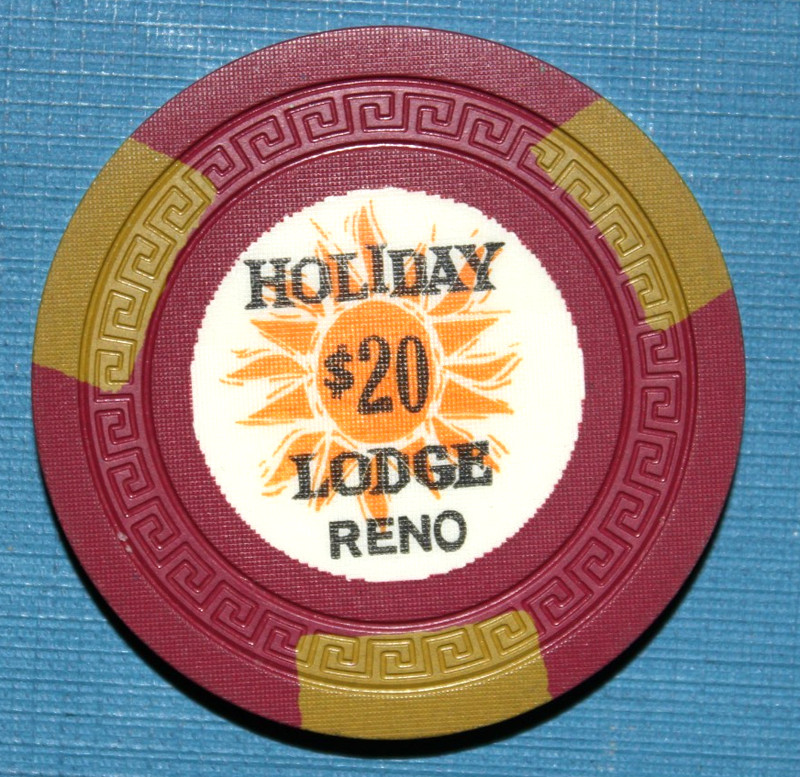 Holiday Lodge Casino Reno Nevada $20 Chip 1963, UNC