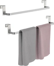 Over Cabinet Towel Rack, 2 Pack 14 Inch The Door Bar Silver 