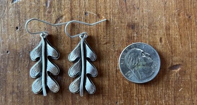 Sterling Oak Leaf Earrings/ artisan handmade