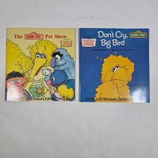 Vintage Sesame Street Don’t Cry Big Bird + Pet Show Books & Records 1980s